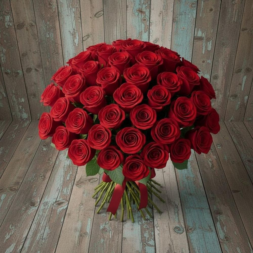Букет 55 Красных роз Фридом в Беляную Гору