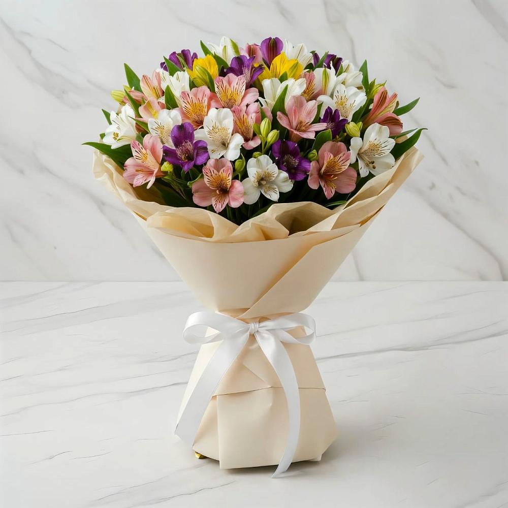 Букет цветов из: Альстромерии в Беляную Гору