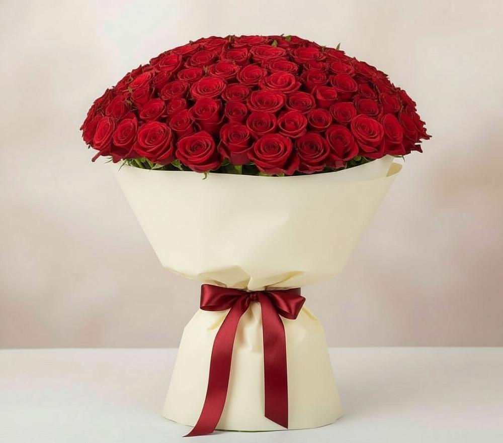 Букет 101 Красная роза Милано в Беляную Гору