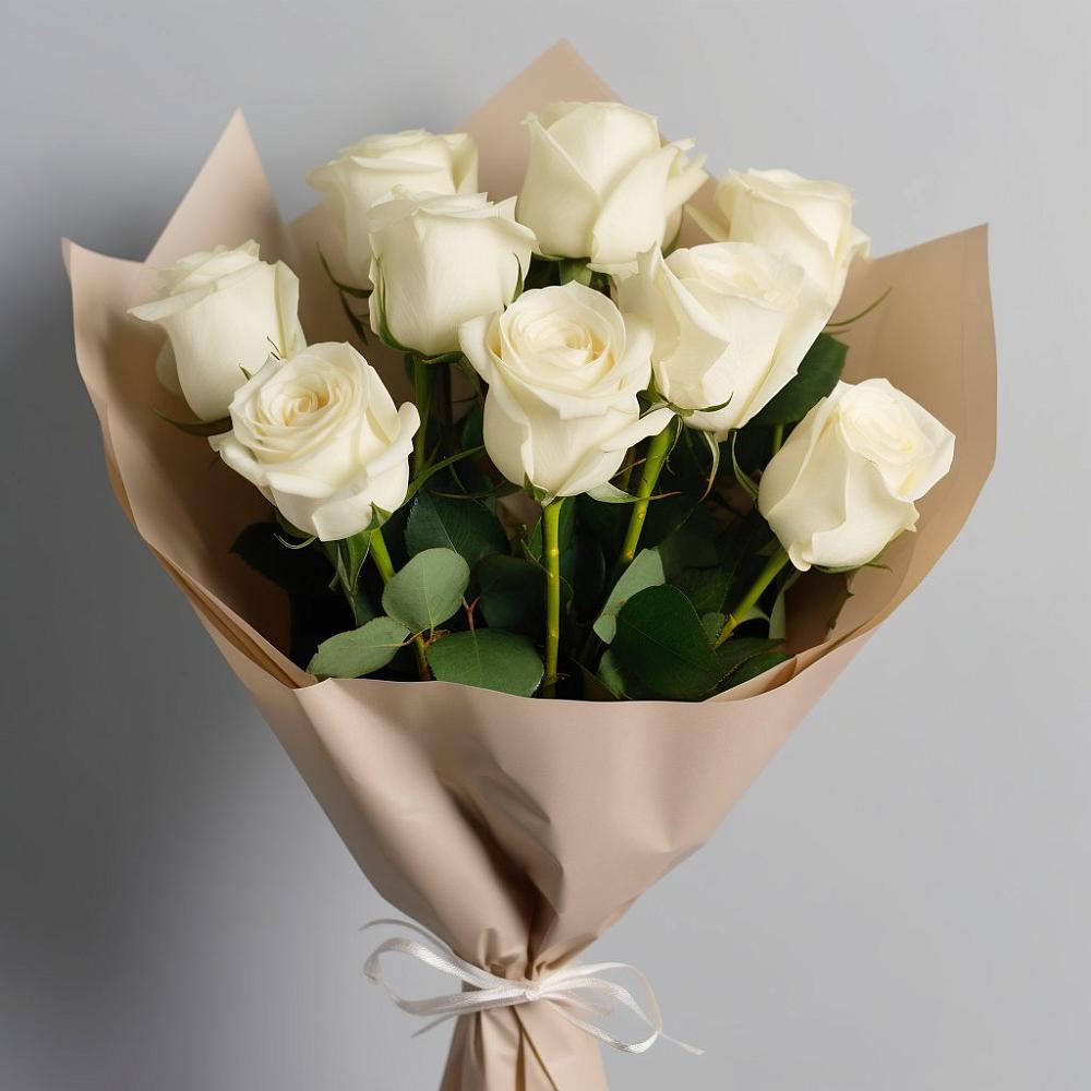 Букет 9 Белых роз Эдлесс Лав в Беляную Гору