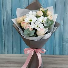 Букет цветов из:  Хризантемы и Розы #REPLACE_PRED# Беляную Гору