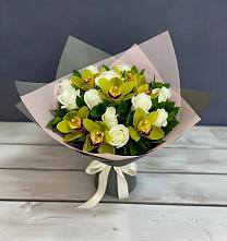 Букет цветов из:  Орхидеи и Розы #REPLACE_PRED# Беляную Гору