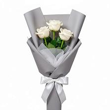 Букет 3 белые розы в Беляную Гору