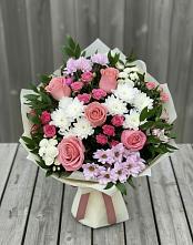 Букет цветов из:  Альстромерии, Гвоздики, Розы и Хризантемы #REPLACE_PRED# Беляную Гору