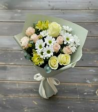 Букет цветов из:  Альстромерии, Розы и Хризантемы #REPLACE_PRED# Беляную Гору