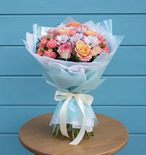 Букет цветов из:  Хризантемы и Розы в Беляную Гору